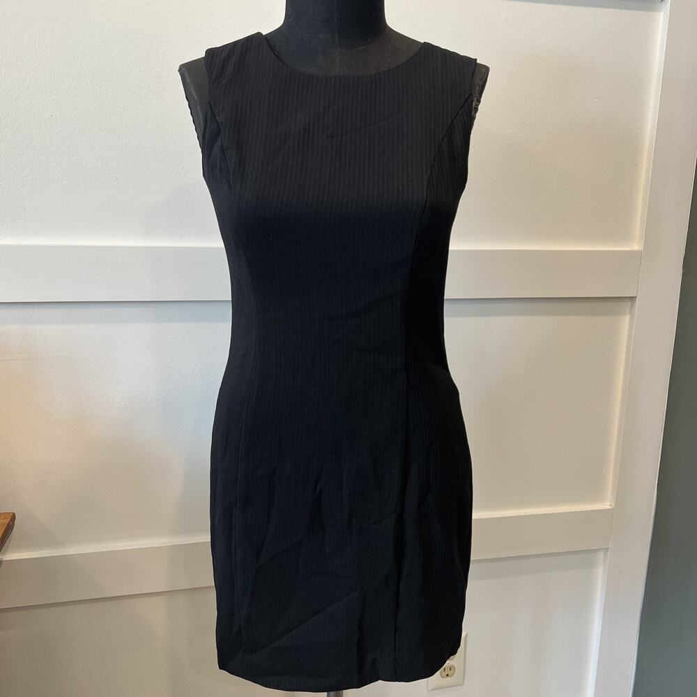 Paniz New York Womens Size 12 Black Sheath Dress Knee Length Work Cocktail Party